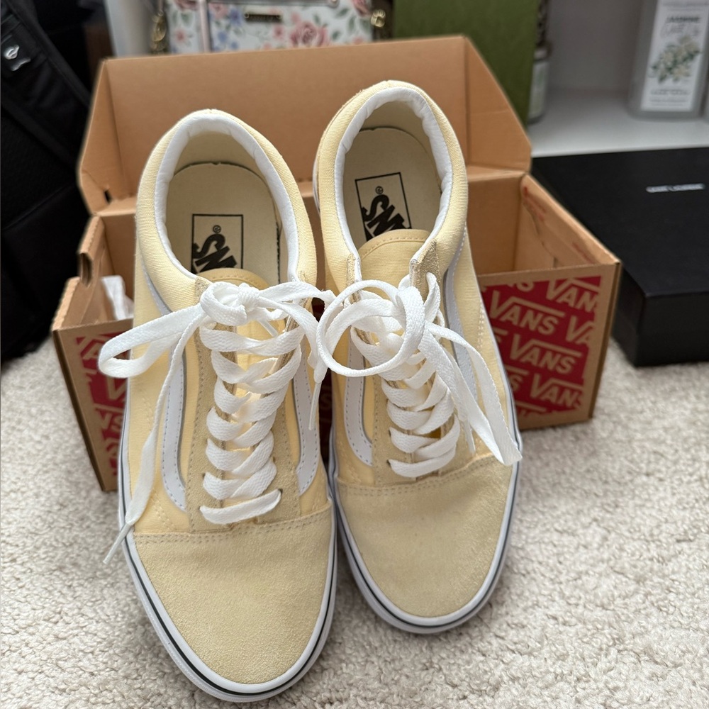 Vans Women's Cream Canvas Sneakers